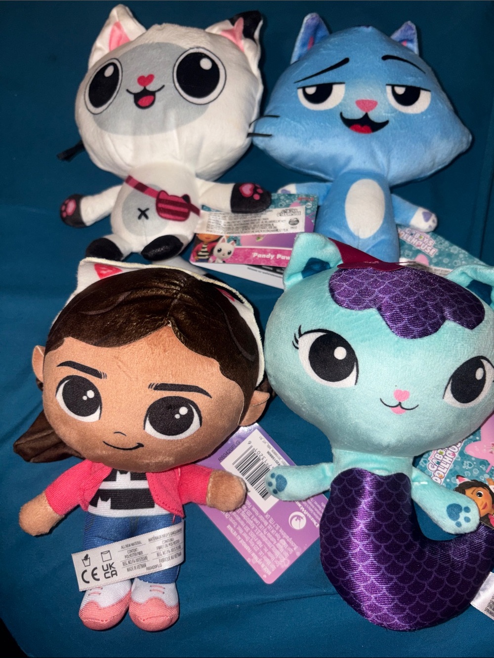 Gabby’s dollhouse Plush Character Toy Set - Aqua, White, Blue & Brown Soft Dolls